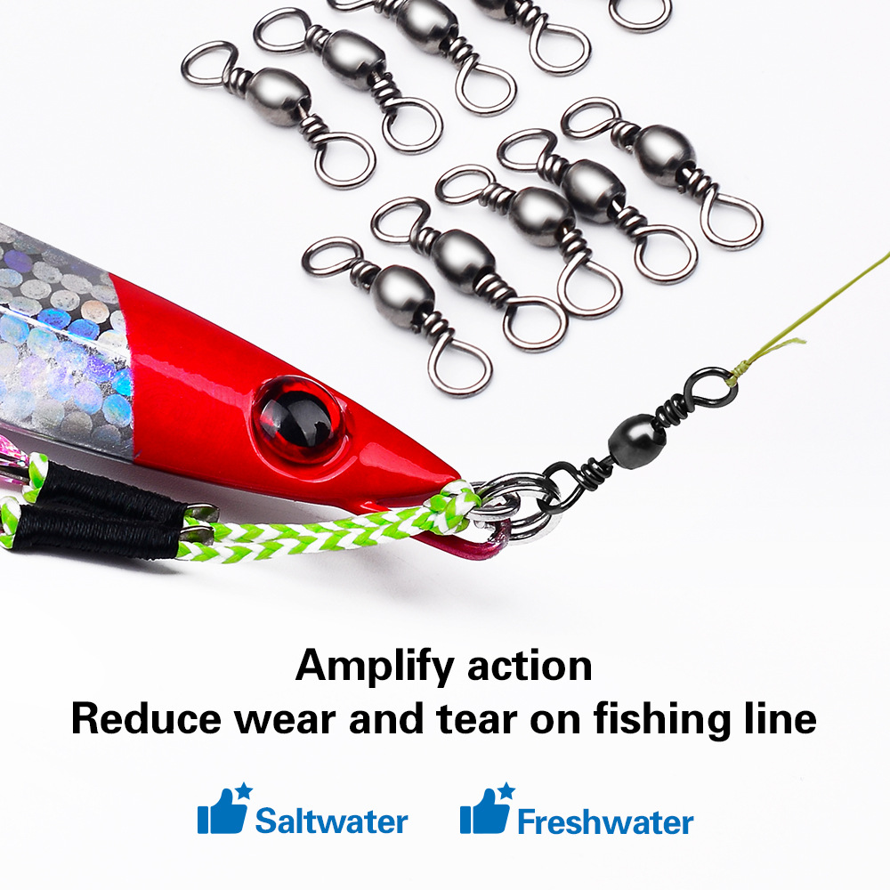 100Pcs Fishing Swivels Connect - Saltwater Fishing Hook 评论和价格