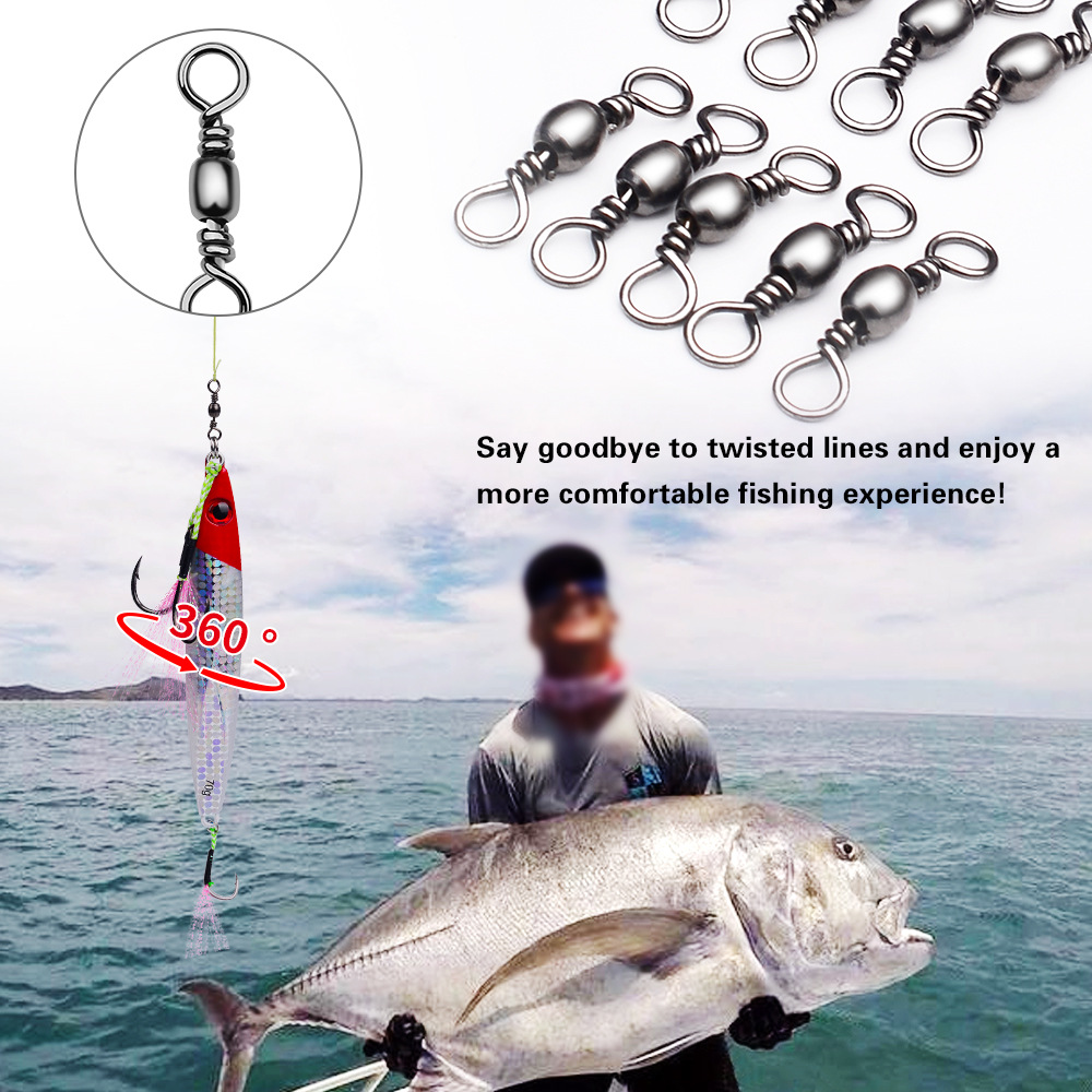 100Pcs Fishing Swivels Connect - Saltwater Fishing Hook 评论和价格
