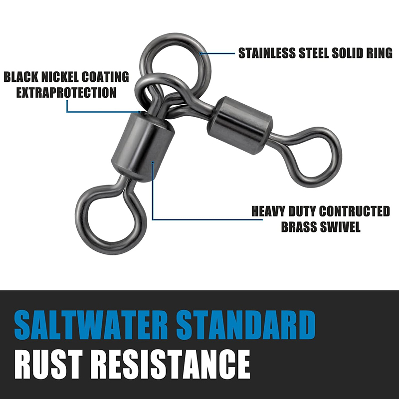 PRO BEROS 50Pcs 3 Way Swivels  - Saltwater Fishing Hook 评论和价格